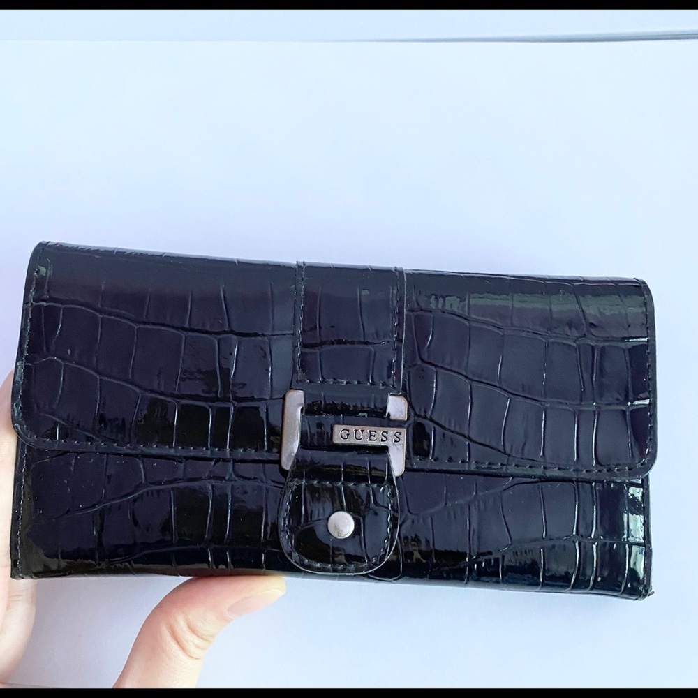 Guess black shiny wallet
